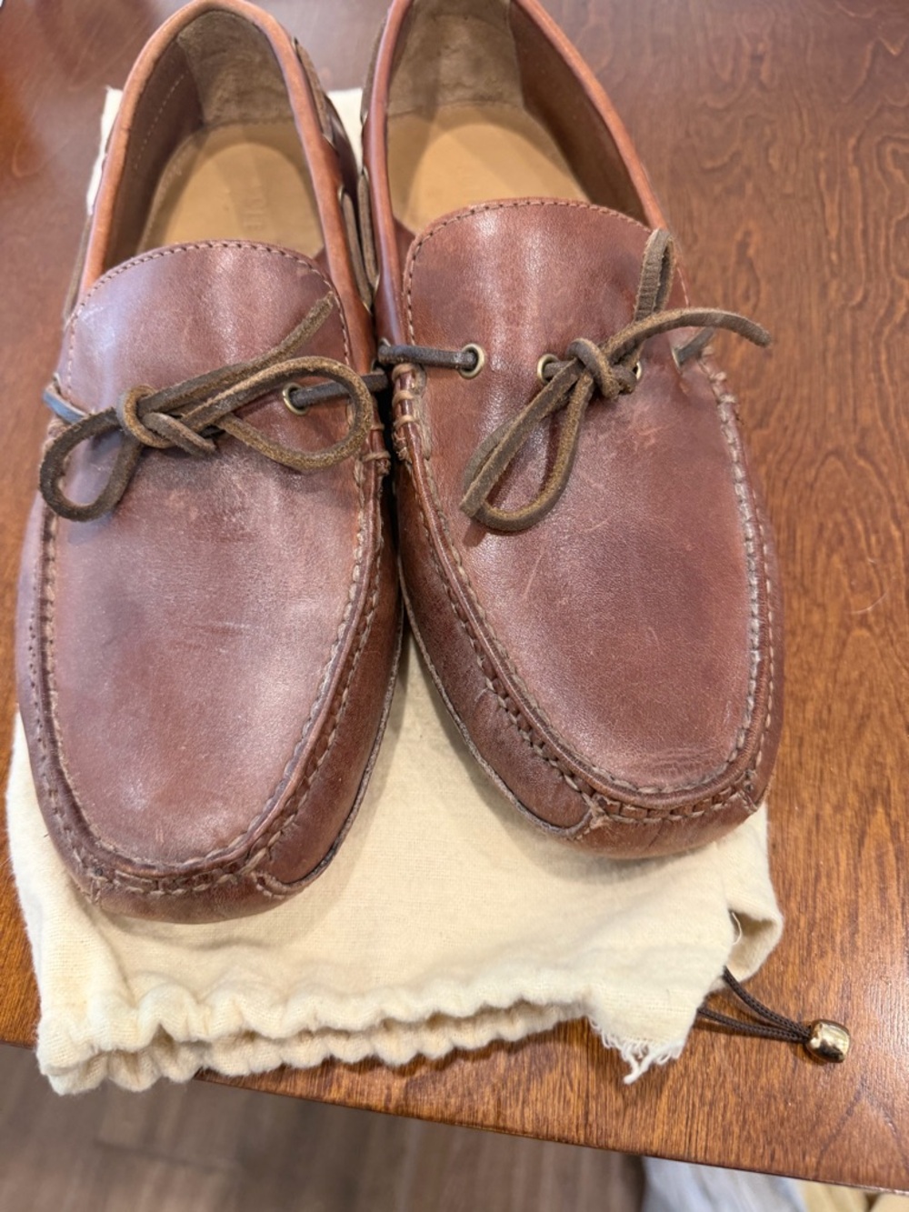 Cole Haan Brown Leather Moc Toe Slip-On Loafers size 8M.